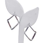 14K 14KT Milor Italy Square Modernist Geometric Twisted Shaped Edgy Earrings Photo 1