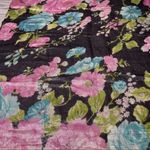 Vintage Echo design metallic glitter floral scarf wrap accessories Blue Photo 2