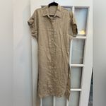 Ralph Lauren LRL Beige 100% Linen Belted Shirt Midi Dress Button Down Size 6 S Photo 11