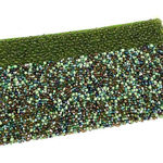 Vintage heavily beaded handbag cocktail wedding evening‎ party stunning Green Photo 0