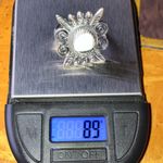 White Buffalo Sterling Silver Feather Ring Size 8 Black Photo 8