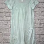 Vintage Pink Label Cotton Chemise Nightgown Teal Blue Size M Short Sleeve Floral Size M Photo 4