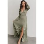 Baltic Born NWT  Arianna Maxi Dress Dusty Sage Long Sleeve Flowy Side Slit Dress Photo 10