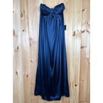 Lulus NWT  Memorable Entrance Dark Blue Strapless Satin Maxi Dress Bridesmaid M Photo 1