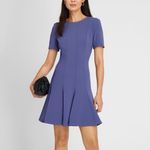 Club Monaco  Blue Indigo Fit & Flare Pleated Mini Dress Size 6 Photo 2