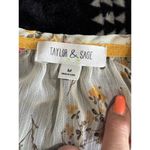 Taylor & Sage  Floral Chiffon Peach/Ivory Long Sleeve Tie Neck Blouse Size‎ M Photo 5