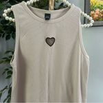 Wild Fable  Women's Cream Tank Top with heart city out on chest. Size S. Cute! Photo 3