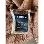 SheIn Shirt Women's Large Long Sleeve Crop Front Wrap Stretchy Brown Top V Neck Photo 6