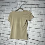 Hillard & Hanson Cream Fitted Tie Front T-Shirt V-Neck Drawstring Neckline SZ XS Photo 7