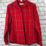 Diane Von Furstenberg  Vintage Red Plaid Button Front‎ Woman's Blouse Flannel 14 Photo 0
