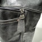 Rosetti Shoulder Bag Gray Faux Leather Large Hobo Purse with Front Zip Pocket Photo 7