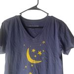 Life is Good Women Size Small Blue V Neck Moon Stars Short Slv Shirt Crusher Tee Photo 1
