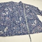 Sundry SZ 3 Large 12 Wild Floral Henley Purple Blouse Boho Top Women Long Sleeve Photo 7