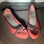 Softspots Ballet Flats Burgundy Wine Pointed Toe Buckle Comfort Shoes Red Size 9 Photo 0