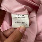 Medium Pastel Pink Lined Lightweight Side Slit Zip Up Short Mini Circle Skirt Photo 3