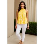Nine West  Yellow Floral Ruffle Blouse‎ | Medium | Cottagecore Boho Chic Photo 8