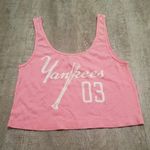 PINK - Victoria's Secret  With 5th & Ocean Pink Cropped Yankees Tank Top Size Large Photo 0