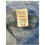 Altar'd State Cardigan Sweater Womens Small Blue White Fuzzy Plaid Cropped Photo 6