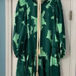 Alexis  for Target Green Print Long Sleeve Rope Belt Tiered Dress Size XS Photo 6