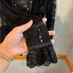 Bebe Vintage  Black Lace Ruffle Bodysuit Emo Grunge XS Photo 2