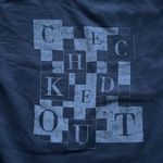 Aerie  Blue “Checked Out” Crewneck Sweater Size Small Photo 2