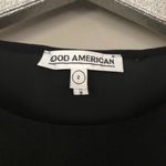 Good American  The Mixed Velvet Bodysuit Navy Blue and Black NEW Photo 4