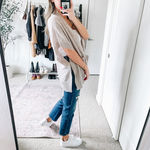 Halogen Nordstrom 100% Cashmere Oatmeal Open Short Sleeve Cardigan Photo 2