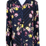 Banana Republic  Blue Lattice Floral Print Collar Classic‎ Fit Blouse MEDIUM Photo 0