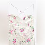 ZARA Sweetheart Neckline Floral Print Satin Effect MIDI Dress Cross Back Sz L Photo 6