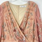 Mac Duggal  93755 Size 14 Floral Beaded Surplice V-Neck Long Balloon Sleeve Gown Photo 4