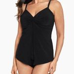 MiracleSuit Dreamsuit by Black Knotted Twist Drape Tankini Swim Top Sz 12 Photo 0