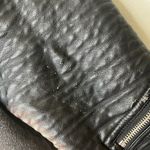 Vigoss  Women’s Gray & Black Faux Leather And Wool Bomber Moto Jacket Size Large Photo 8