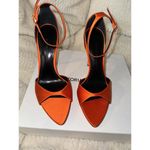 Victoria Beckham Pointy Toe Stiletto Sandal in Orange Satin Size 38 Photo 1