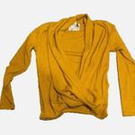 Anthropologie Akemi + Kin Sweater XS Yellow Waffle Knit Wrap Cardigan Fall Women Photo 0