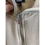 EXPRESS  Women's Romper Quarter Zip Tie Waist Fleece Retail $78 Beige Size XS Photo 3