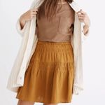 Madewell Double Gauze Smocked Mini Skirt Sz XS Antique Gold Sustainable Bohemian Photo 0