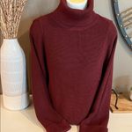 Gentle Fawn  Burgundy Fine Gauge Knit Turtleneck Sweater Size Large Photo 2