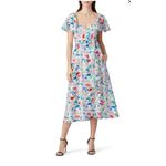 Tanya Taylor White Colorful Flamingo Wrap Bodice Teigan Silk Midi Dress 4 Photo 7
