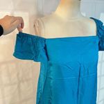 Cinq à Sept Cinq a sept minella blue satin off the shoulder ruffled party dress size 2 Photo 3
