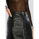 retrofete Adrienne Leather Zip Front Mini Skirt Black Womens Size XS Photo 5