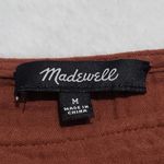 Madewell Amie Floral Embroidered Brown Floral Puff-Sleeve Peplum Top sz Medium Photo 4