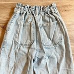 Mango Super High Waisted Paperbag Waist Detail Baggy Light Wash Jeans Size 4 Photo 8