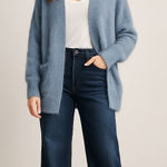 PINCH Fuzzy Knit Open Front Cardigan Sweater – Women's Small/Medium Blue Photo 0