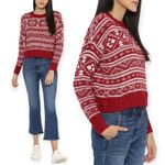 American Eagle | Small | Red Knit Fairisle Holiday Christmas Long Sleeve Sweater Photo 2