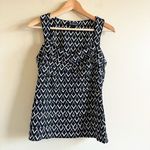 White House | Black Market WHBM Deco Diamond Tiered Shell Geometric Sleeveless Ruffle Tank Top Size M Photo 1
