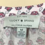 Lucky Brand Women’s Floral Print Square Neck Tie Knot Bottom Short Sleeve Shirt Photo 6