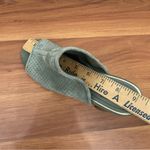 White House | Black Market “Mackenna” Green Suede Perforated Heels Mules Size 8M Photo 6