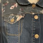 Vintage America Dark Blue Floral Jean Jacket Size L Photo 2
