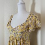 Auguste the Label Olsen Belle Floral Babydoll Mini Dress in Lemon Size 4 Yellow Photo 3