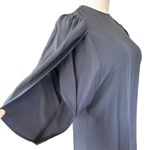 Stella McCartney  Silk Crepe De Chine High Neck Split Sleeve Dress Navy 38 US 8 Photo 3